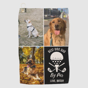 Bester Hund-Vater nach Par Custom Hund 3 Foto Vate Golfhandtuch