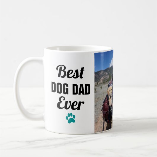 Bester Hund-Vater | Paw Print 3 FotoCollage Kaffeetasse (Links)