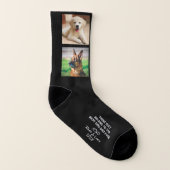 Bester Hund-Vater Personalisiert 2 Fotos Schwarz Socken (Links - Innen)