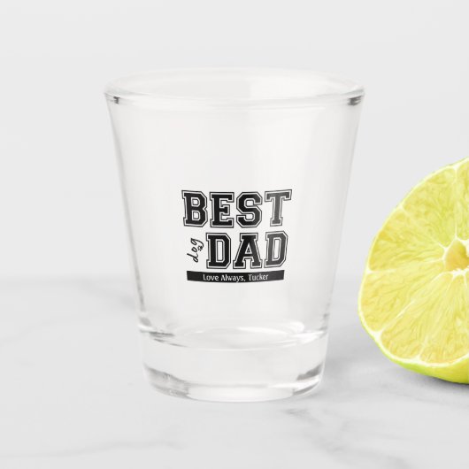 Bester Hund Vater Shot Glass Vatertag Geschenk Schnapsglas (Vorderseite)