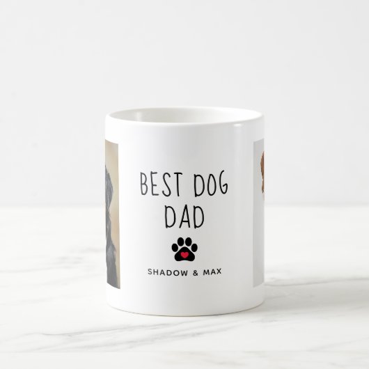 Bester Hund-Vater | Zwei Foto handgeschriebener Te Kaffeetasse (Mittel)