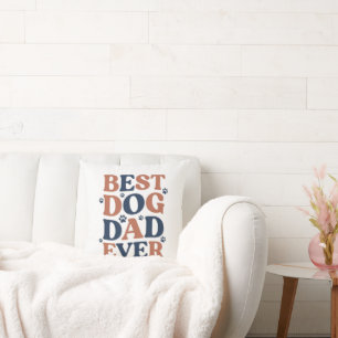 Bester Hunde-Vater Aller Zeiten Pfotenabdruck-Typo Kissen