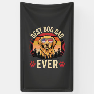 Bester Hunde-Vater Aller Zeiten Retro Golden Retri Banner