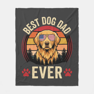 Bester Hunde-Vater Aller Zeiten Retro Golden Retri Fleecedecke