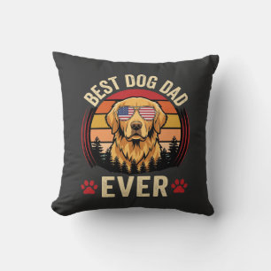 Bester Hunde-Vater Aller Zeiten Retro Golden Retri Kissen