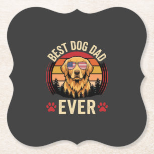 Bester Hunde-Vater Aller Zeiten Retro Golden Retri Untersetzer