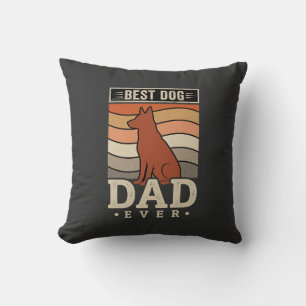 Bester Hunde-Vater Aller Zeiten Retro-Silhouette Kissen
