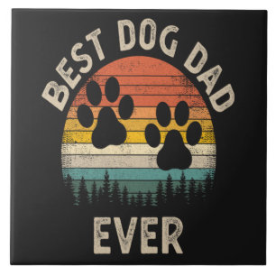 Bester Hunde-Vater Aller Zeiten Vintage Fliese