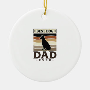 Bester Hunde-Vater Aller Zeiten Vintage Hunde Lieb Keramik Ornament
