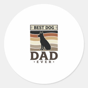 Bester Hunde-Vater Aller Zeiten Vintage Hunde Lieb Runder Aufkleber