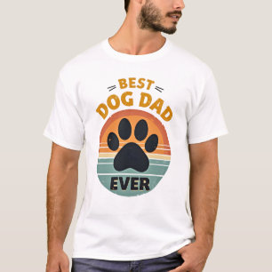 Bester Hunde-Vater Aller Zeiten Vintage Retro Pfot T-Shirt