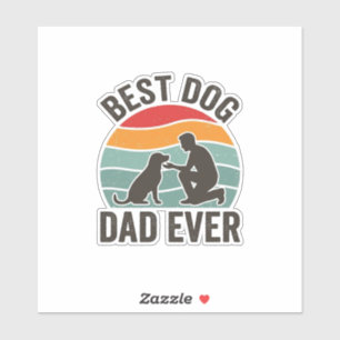 Bester Hunde-Vater Aller Zeiten Vintage-Sonnenunte Aufkleber