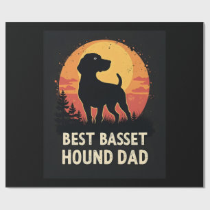 Bester Hunde-Vater Dad - Vintage Basset Hound T-Sh Geschenkpapier