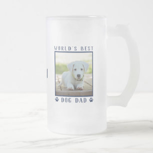 Bester Hunde-Vater der Welt Navy Pfotenabdrücke Na Mattglas Bierglas