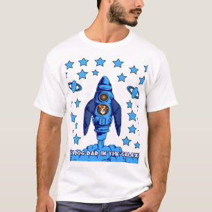 Bester Hunde-Vater im Galaxy-Weltraum-Raketen-Fun- T-Shirt