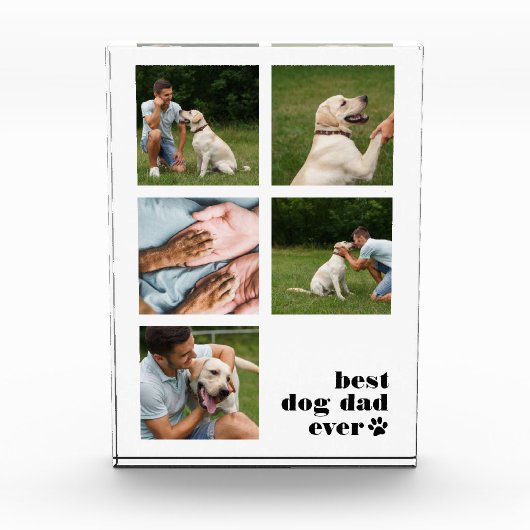 Bester Hunde-Vater je Collage Fotoblock (Vorderseite)