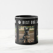 Bester Hunde-Vater je Schwarz-weiß 3 Foto Tasse (Zentrum)