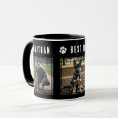 Bester Hunde-Vater je Schwarz-weiß 3 Foto Tasse (Vorderseite Links)