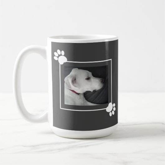 Bester Hunde-Vater Niedlicher Foto-Rahmen mit Paws Kaffeetasse (Links)
