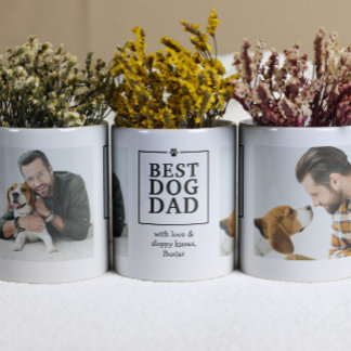Bester Hunde-Vater-Pfotenabdruck 2-Foto-Tasse Kaffeetasse