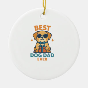 Bester Hunde-Vater überhaupt � Lustiges Vatertags- Keramik Ornament