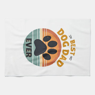 Bester Hunde-Vater überhaupt Vintage Retro Pfote S Geschirrtuch