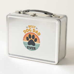 Bester Hunde-Vater überhaupt Vintage Retro Pfote S Metall Brotdose