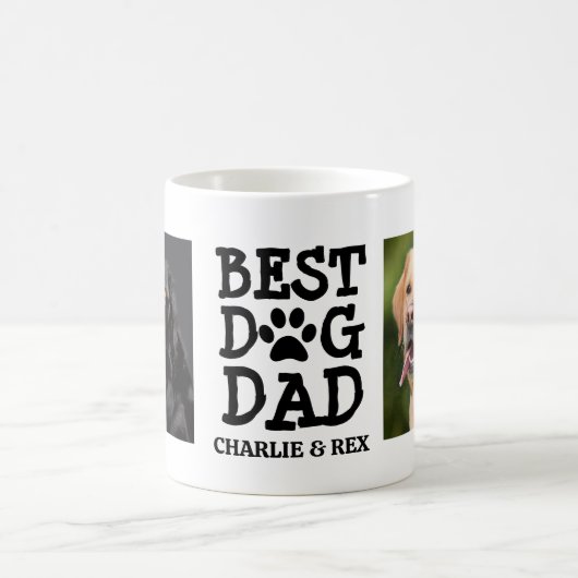 Bester Hunde-Vater / Zwei Foto- & Textbenutzerdefi Kaffeetasse (Mittel)