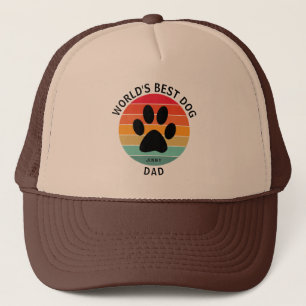 Bester Hundedaddy-Pfotenabdruck Retro-Sonnenunterg Truckerkappe