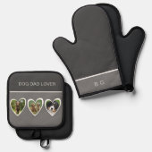 Bester Hundeliebhaber und 3 Hunde Foto Ofenhandschuh & Topflappen-Set (Vorderseite/Rückseite)