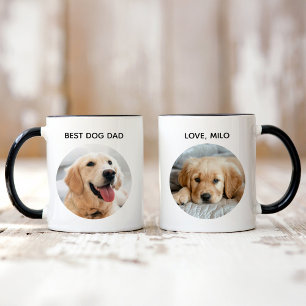 Bester Hundepapa 2 Foto Name des Haustieres Tasse