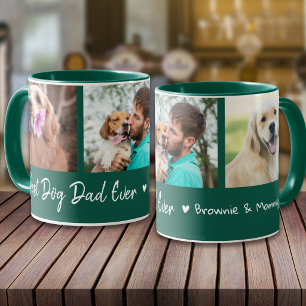 Bester Hundepapa Aller Pet 3 Foto Collage Grün Tasse