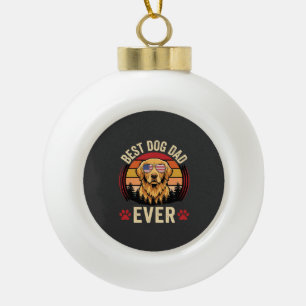 Bester Hundepapa Aller Zeiten Retro Golden Retriev Keramik Kugel-Ornament