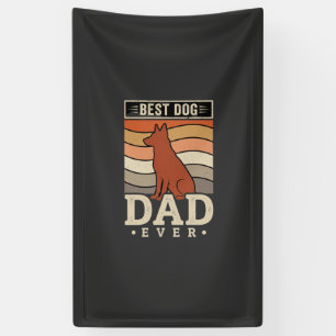 Bester Hundepapa Aller Zeiten Retro-Silhouette Banner