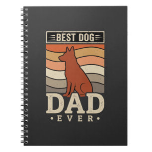 Bester Hundepapa Aller Zeiten Retro-Silhouette Notizblock