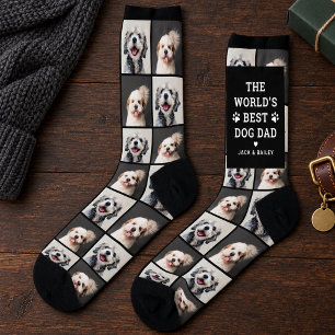 Bester Hundepapa der Welt 2 Fotocollage Socken