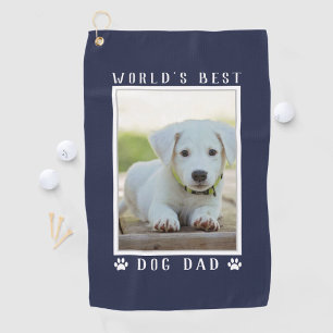 Bester Hundepapa der Welt Pfotenabdrücke Haustierf Golfhandtuch