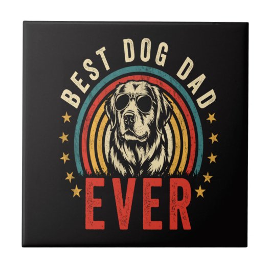 Bester Hundepapa ever Fliese (Vorderseite)