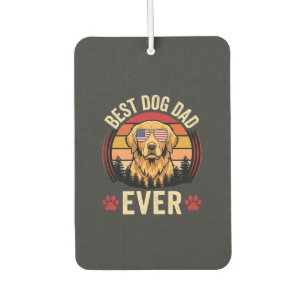 Bester Hundepapa ever Retro Golden Retriever Autolufterfrischer
