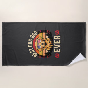 Bester Hundepapa ever Retro Golden Retriever Strandtuch