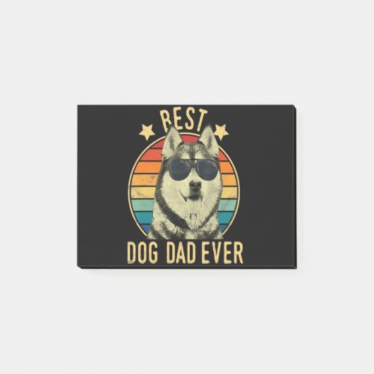 Bester Hundepapa | Geschenk für sibirischen Husky Post-it Klebezettel (Vorderseite)