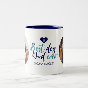 Bester Hundepapa überhaupt 2-Foto-Tasse Zweifarbige Tasse