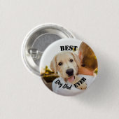 Bester Hundepapa überhaupt lustige Haustier-Foto Button (Vorne & Hinten)