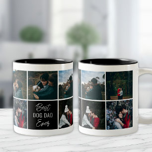 Bester Hundepapa überhaupt Personalisierter Foto-K Zweifarbige Tasse