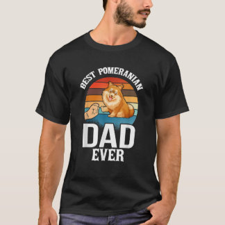 Bester Hundepapa überhaupt Pomeranian Retro Vintag T-Shirt