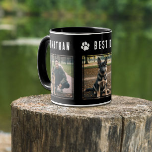 Bester Hundepapa überhaupt Schwarz Weiß 3 Foto Tasse