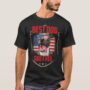 Bester Hundepapa überhaupt USA-Flagge Pitbull 4. J T-Shirt