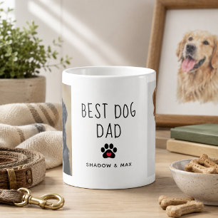 Bester Hundepapa Zwei Foto-Handschrift-Text Kaff Mattglastasse