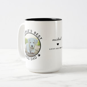 Bester Hundepapa Zwei Foto Moderne Typografie Zweifarbige Tasse