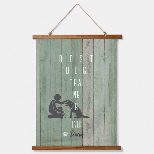Bester Hundetrainer je mit Holz überzogene Wandtap Wandteppich Mit Holzrahmen (Vorderseite)